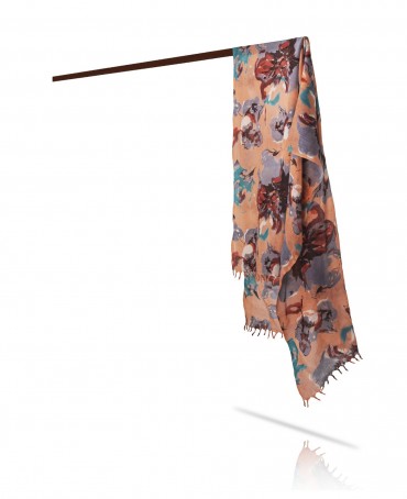 Палантин Женский W40-GRANDE.FLEUR/CORAL